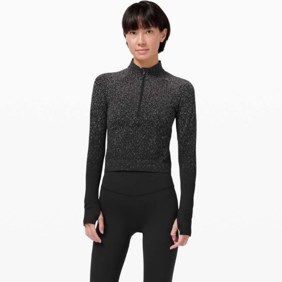 🖤Lululemon Rest Less Cropped 1/2 Zip
Herringbone Fade Black / White Sz 6✨Like 🆕 - Picture 4 of 7